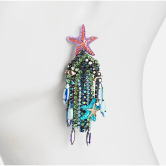NEW Authentic Betsey Johnson MERMAID JEWELS Statement Necklace Earrings Crystals - Picture 5 of 15